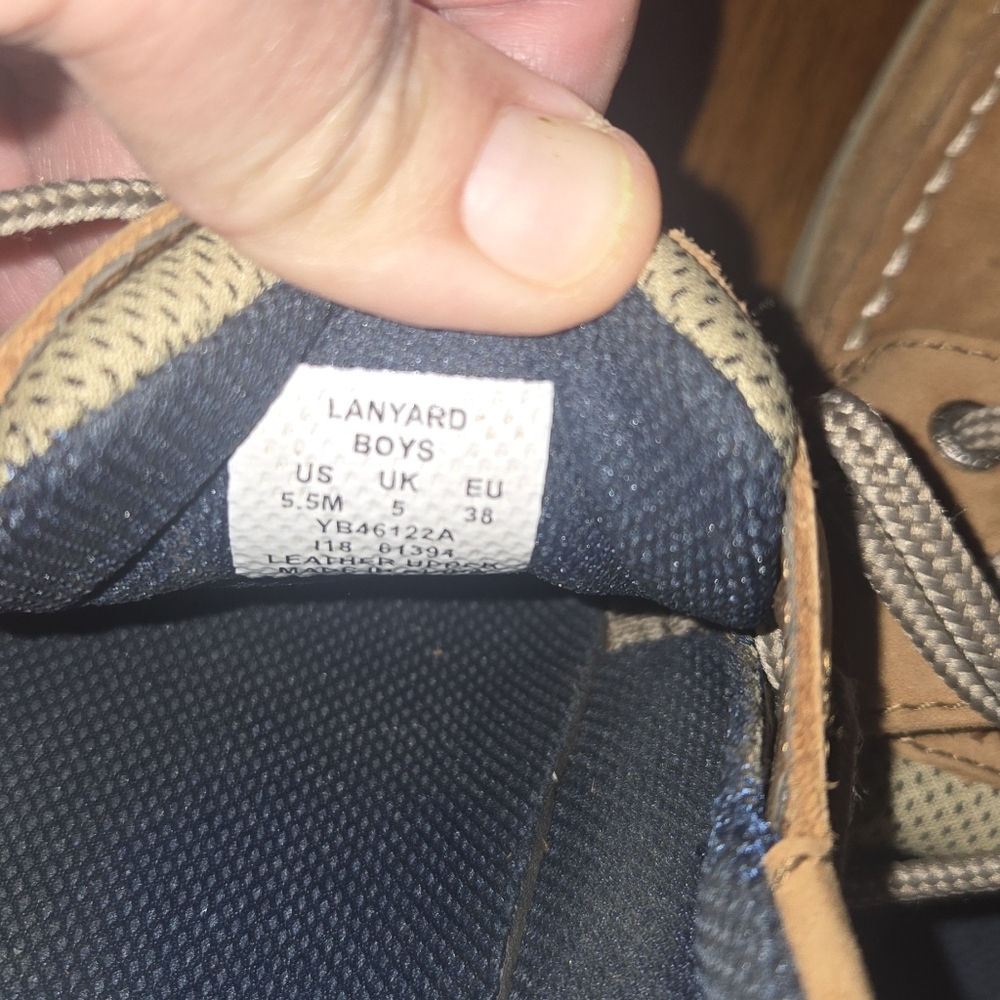 Sperry Boys Topsider Lanyard boat shoes size Y5.5M - Picture 8 of 9